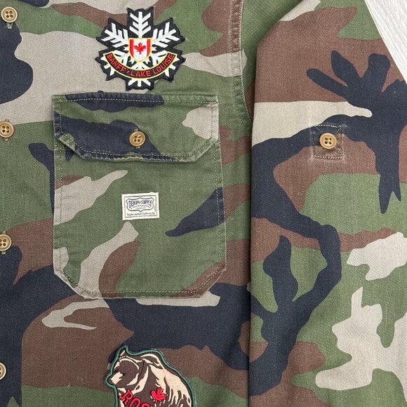 Denim & Supply Ralph Lauren Canada Patch Men's Camo Button-Up Shirt - Size Small - Picture 3 of 11